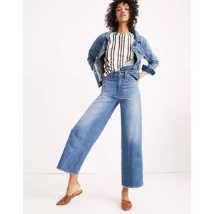 Madewell Wide Leg Crop Jeans in Finney Wash Size 29